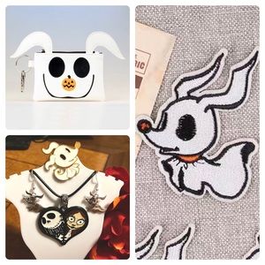 Nightmare Before Christmas Zero Wallet Handmade Pendant & Earring Set and Patch